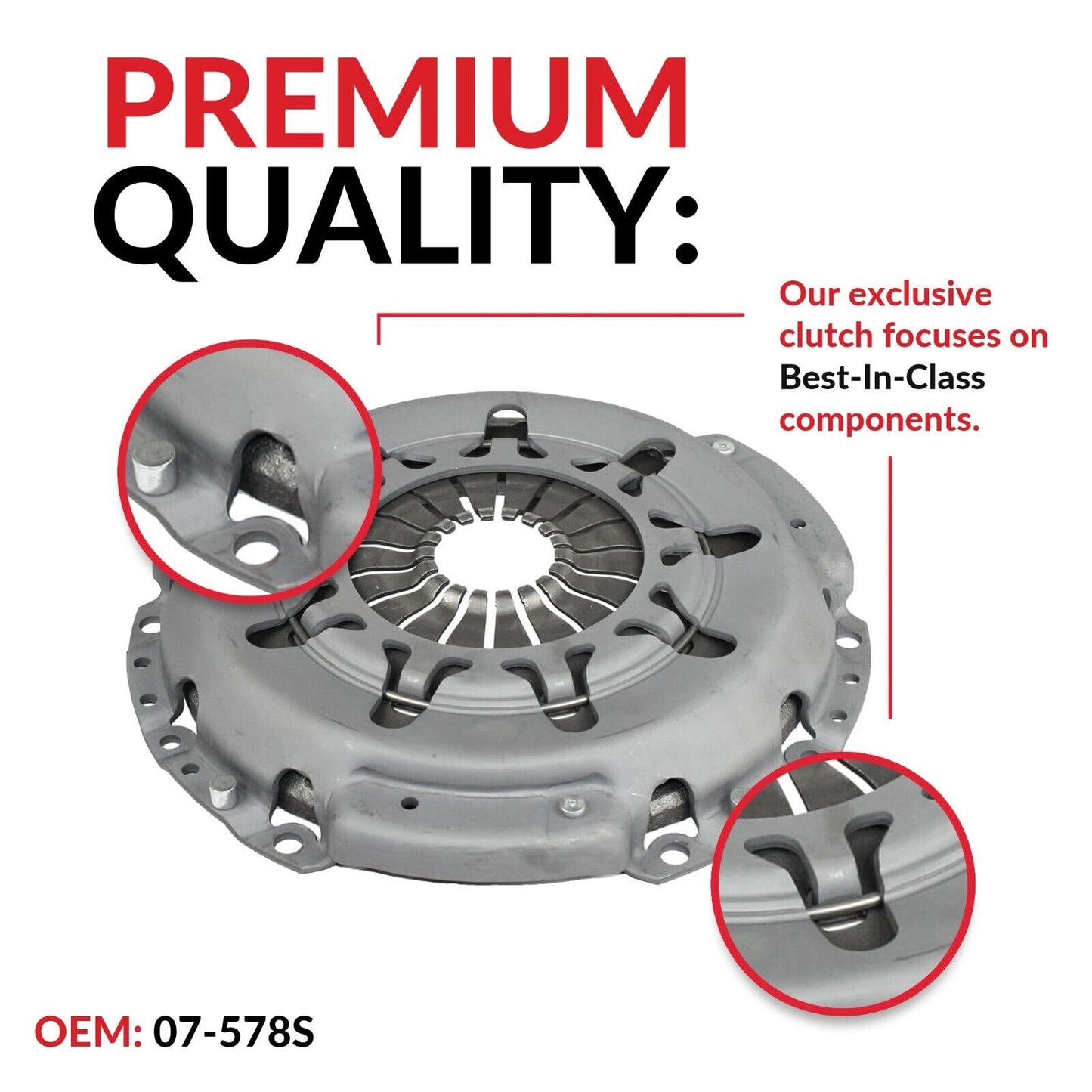 Clutch and Slave Kit for 2011-2016 Ford Fiesta S Se Sel Ses Base 1.6L L4 5 Speed