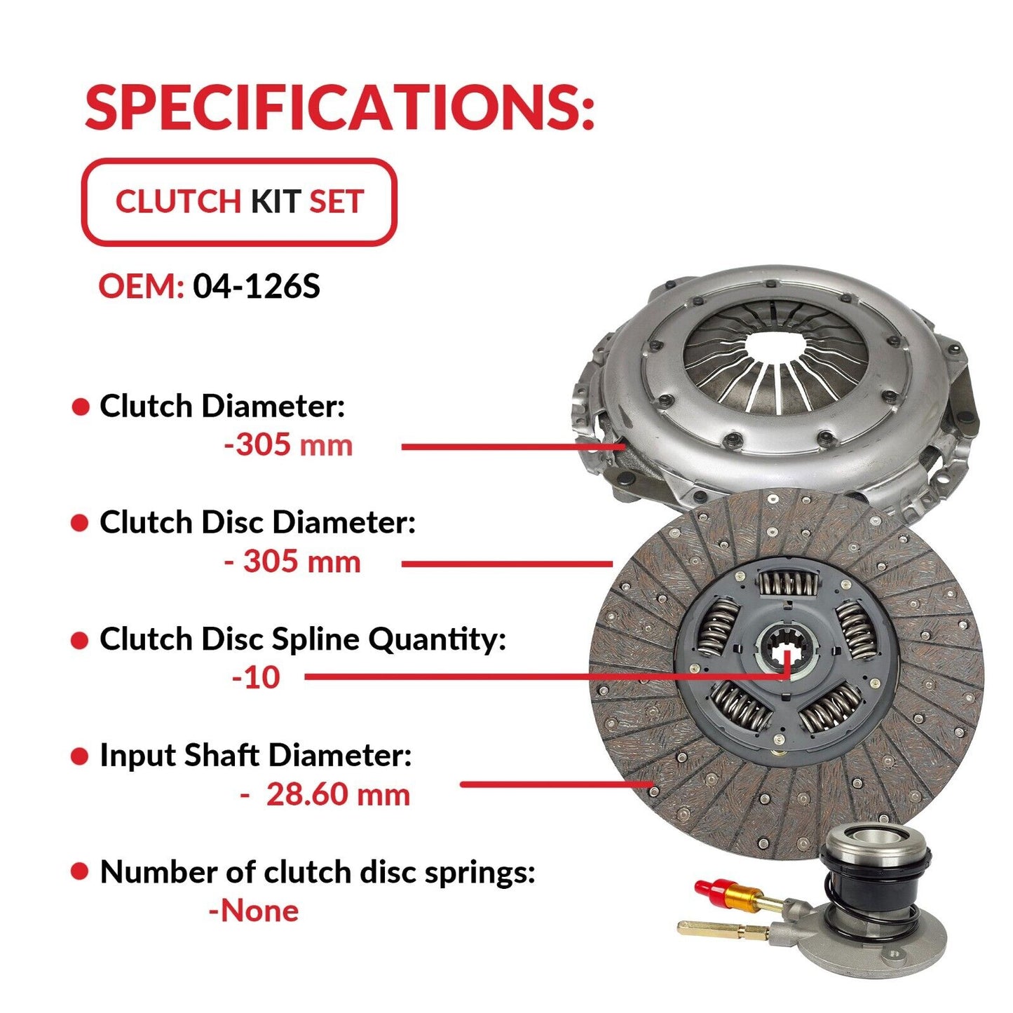 Clutch and Slave Kit Fits Chevy GMC Sierra Yukon Pickup 96-00 5.0L 5.7L 8Cyl