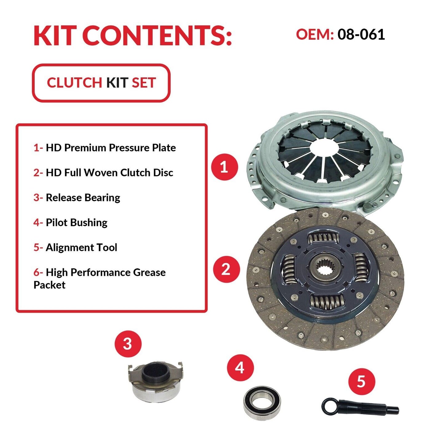 Clutch Kit for 09-20 Honda Fit Base Dx Ex Lx Sport Hatchback 1.5L L4 GAS SOHC