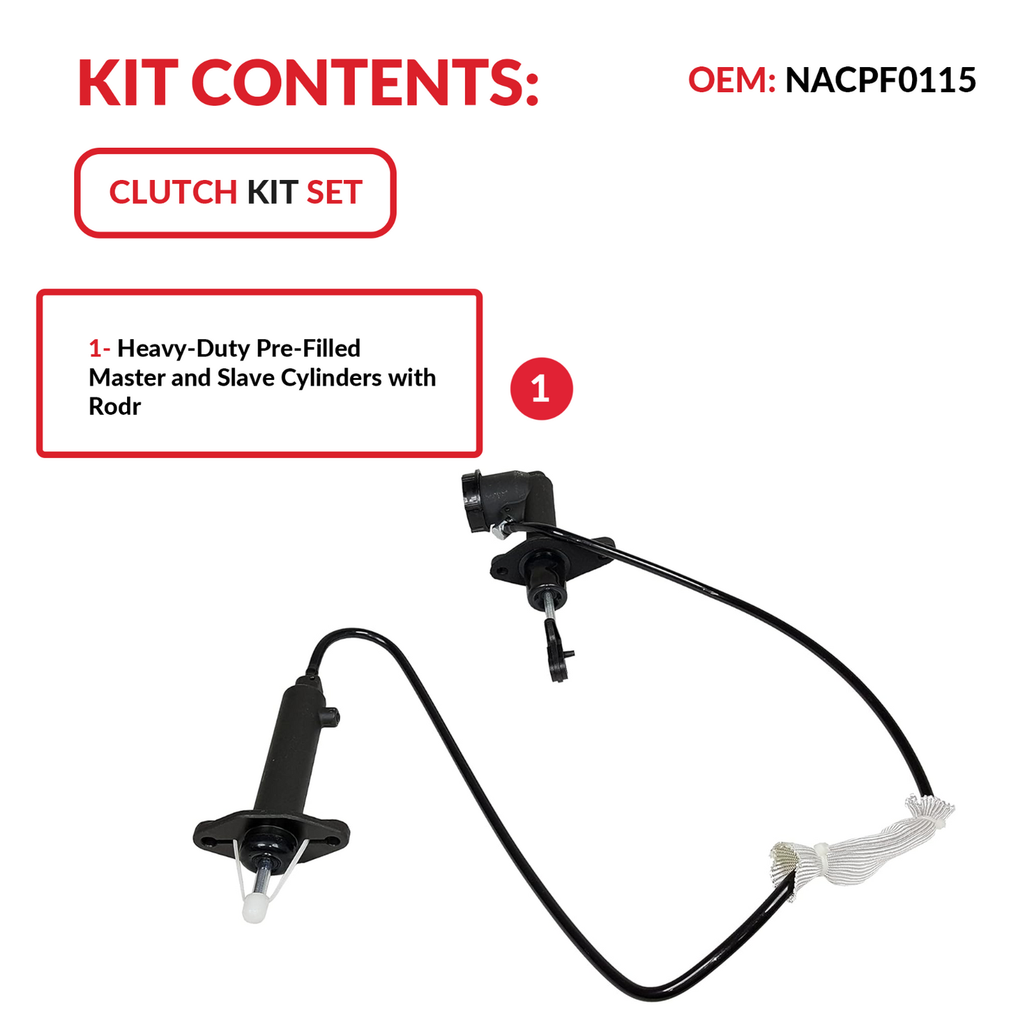 SECLUTCH Pre-Filled Master And Slave Cylinder With Line for 94-95 Wrangler 2.5L