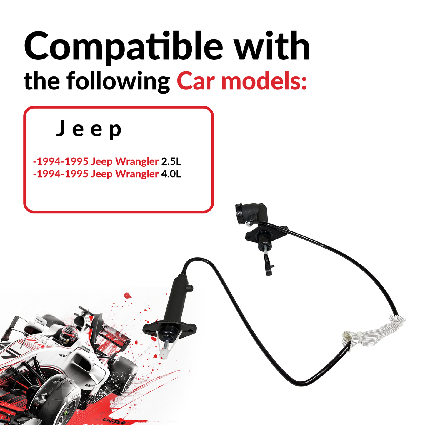 SECLUTCH Pre-Filled Master And Slave Cylinder With Line for 94-95 Wrangler 2.5L