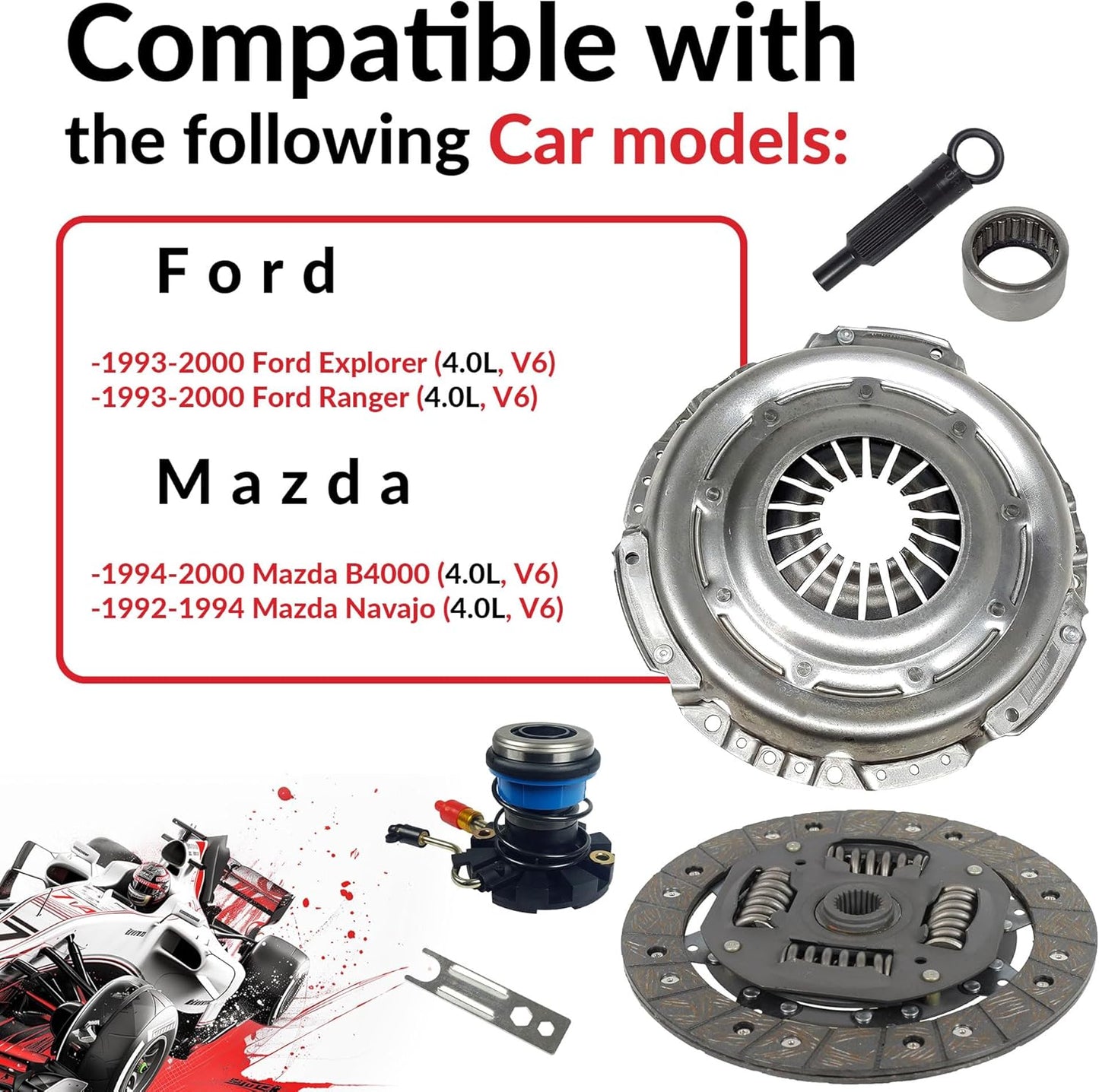 Clutch Slave Kit for 93-00 Ranger Explorer B4000 Navajo 4.0L L6 GAS SOHC