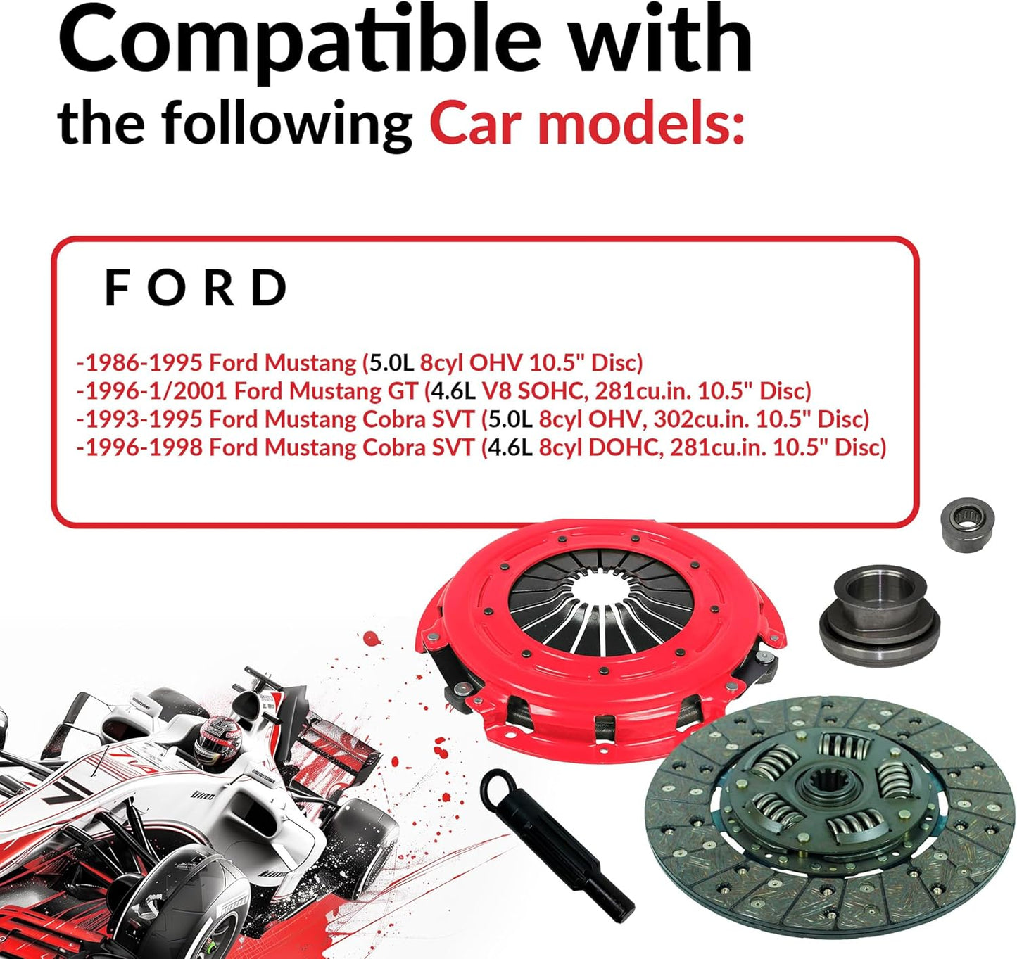 Stage 1 Clutch Kit for Jan/86-Jan/01 Mustang GT LX5.0 Cobra SVT 4.6 5.0L