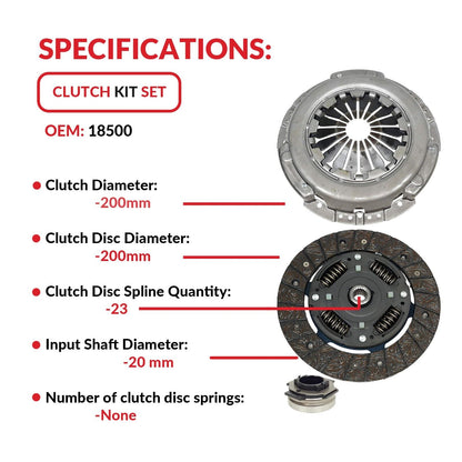 Clutch Kit for 2009-2015 Fiat 500 Pop Lounge Sport Base 2 Door 1.4L L4 DOHC