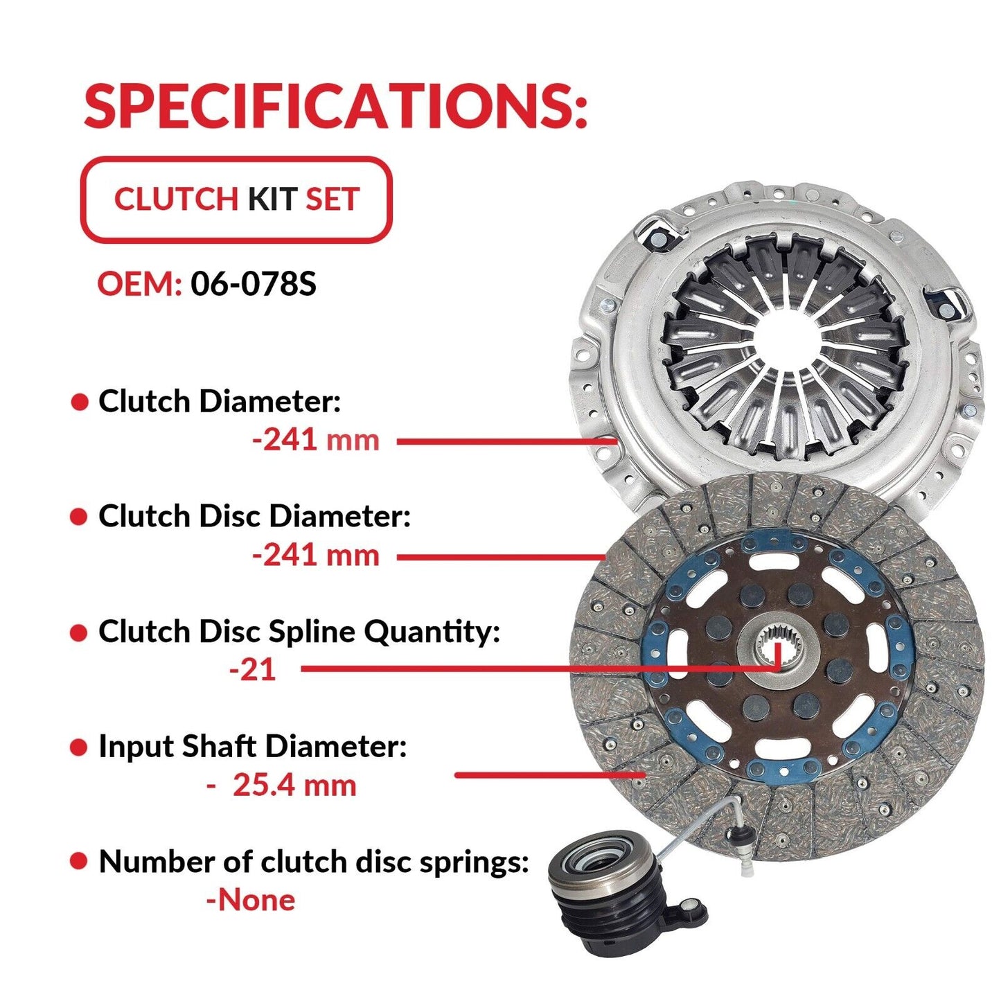 Clutch Kit with Slave Cylinder for 2007-2012 Nissan Sentra Altima 2.5L Gas DOHC