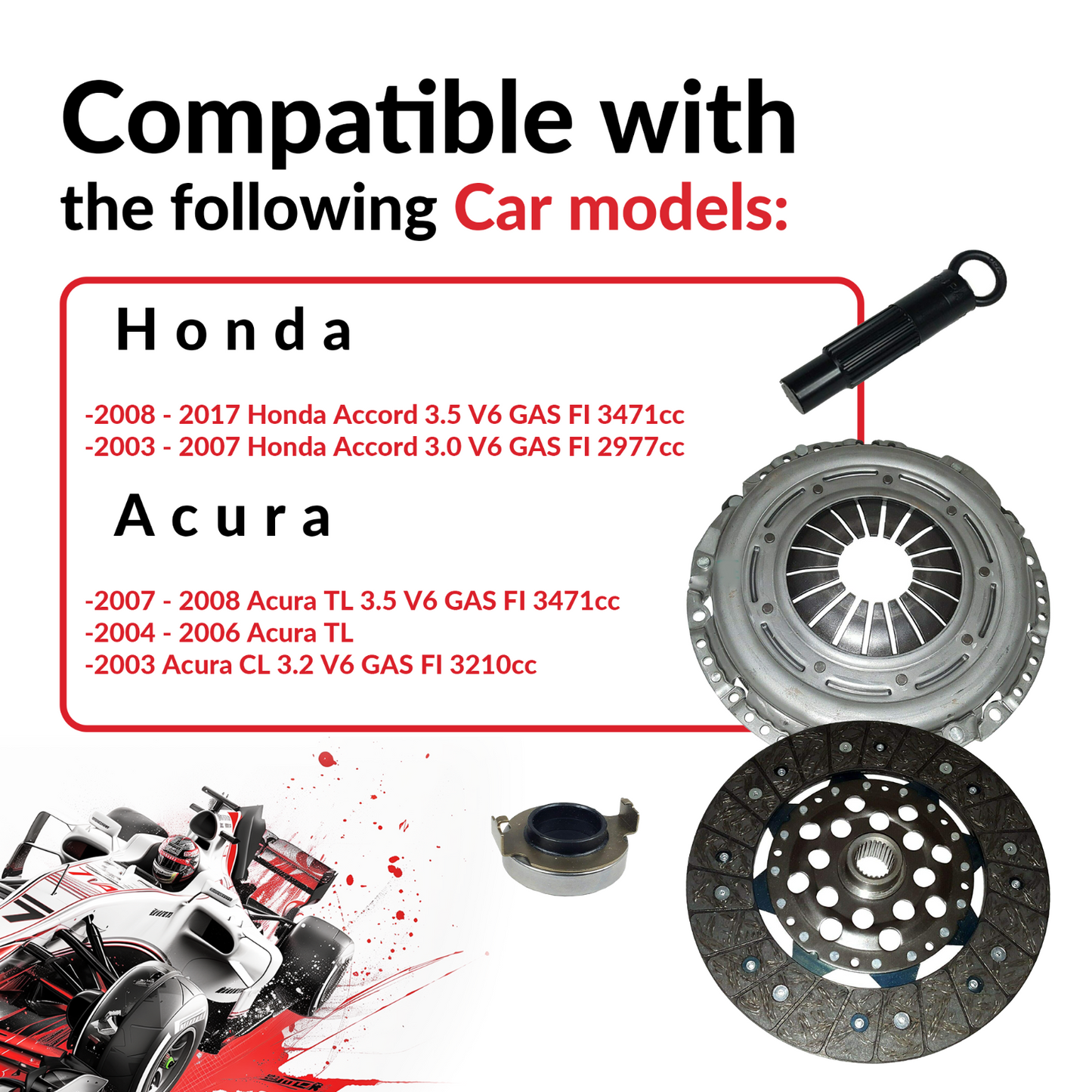 Clutch Kit fits 2003-2013 Honda Accord Ex Hfp 3.0L 3.5L Acura TL CL Base 3.2L