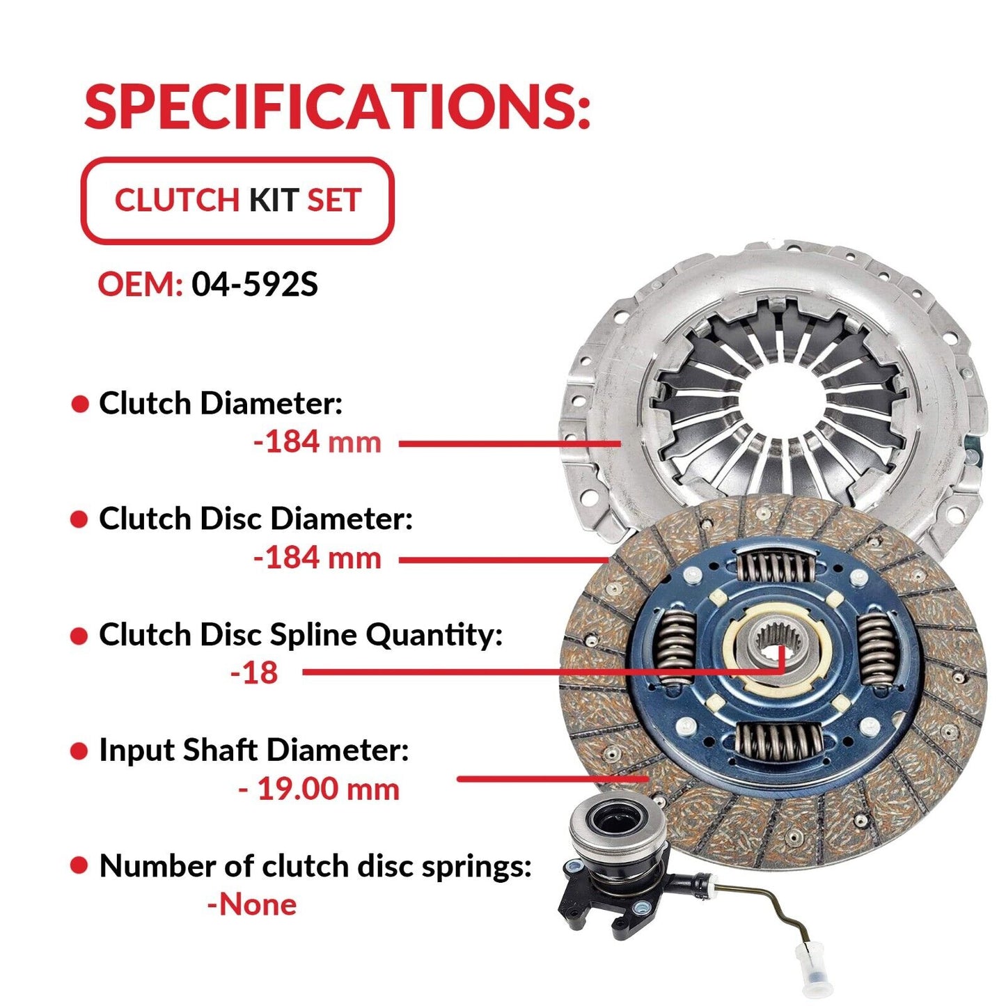 Clutch With Slave Kit for 2016-2020 Chevrolet Spark 1.4L 5 Speed only