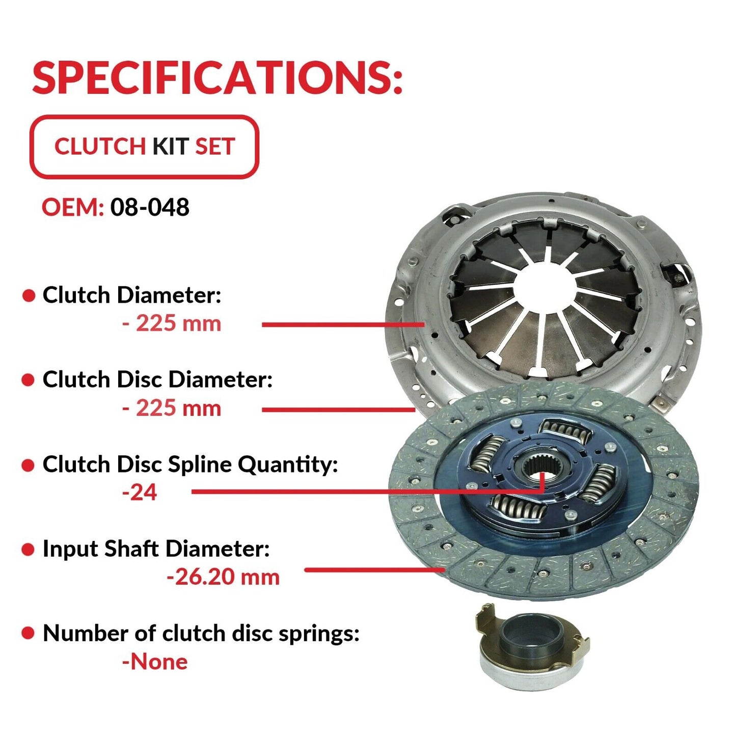 SECLUTCH Clutch Kit Disc Bearing for 03-12 Honda Accord 2.4L L4 GAS DOHC