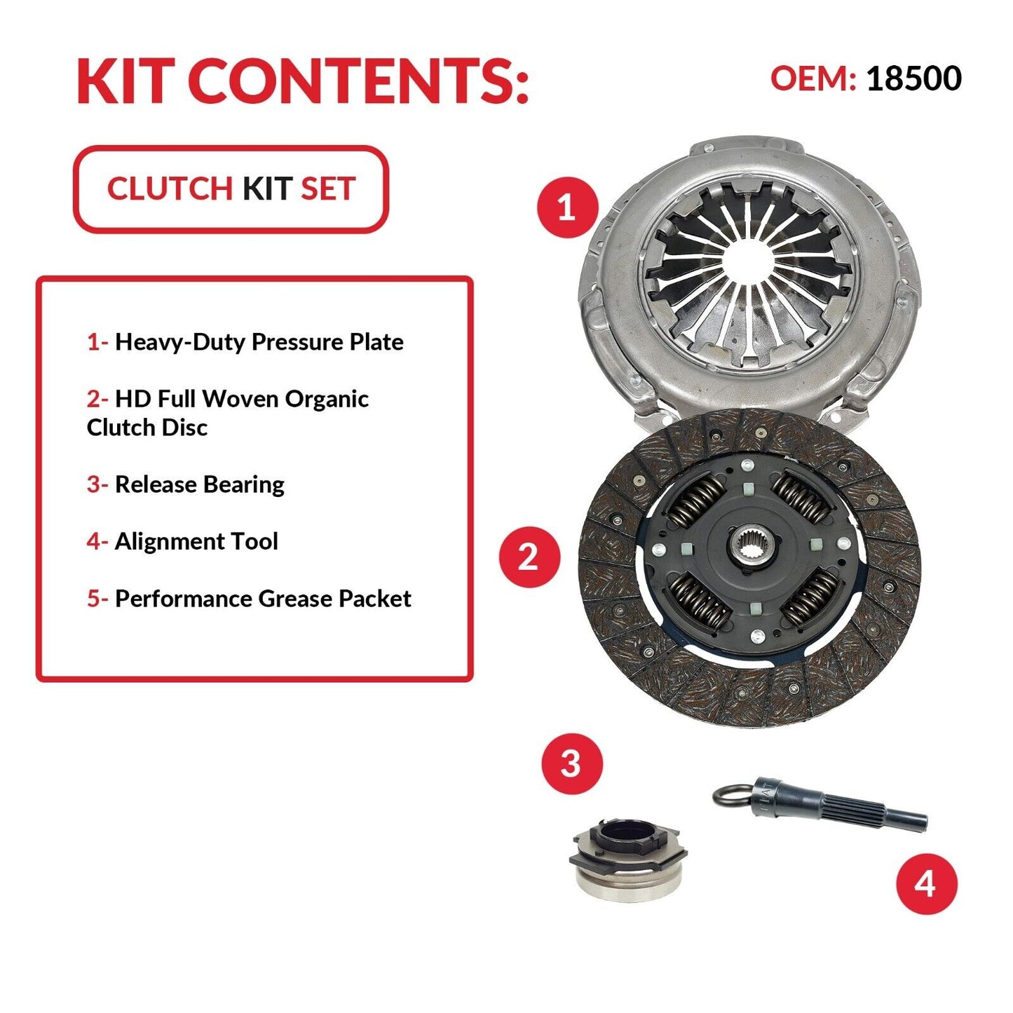 Clutch Kit for 2009-2015 Fiat 500 Pop Lounge Sport Base 2 Door 1.4L L4 DOHC