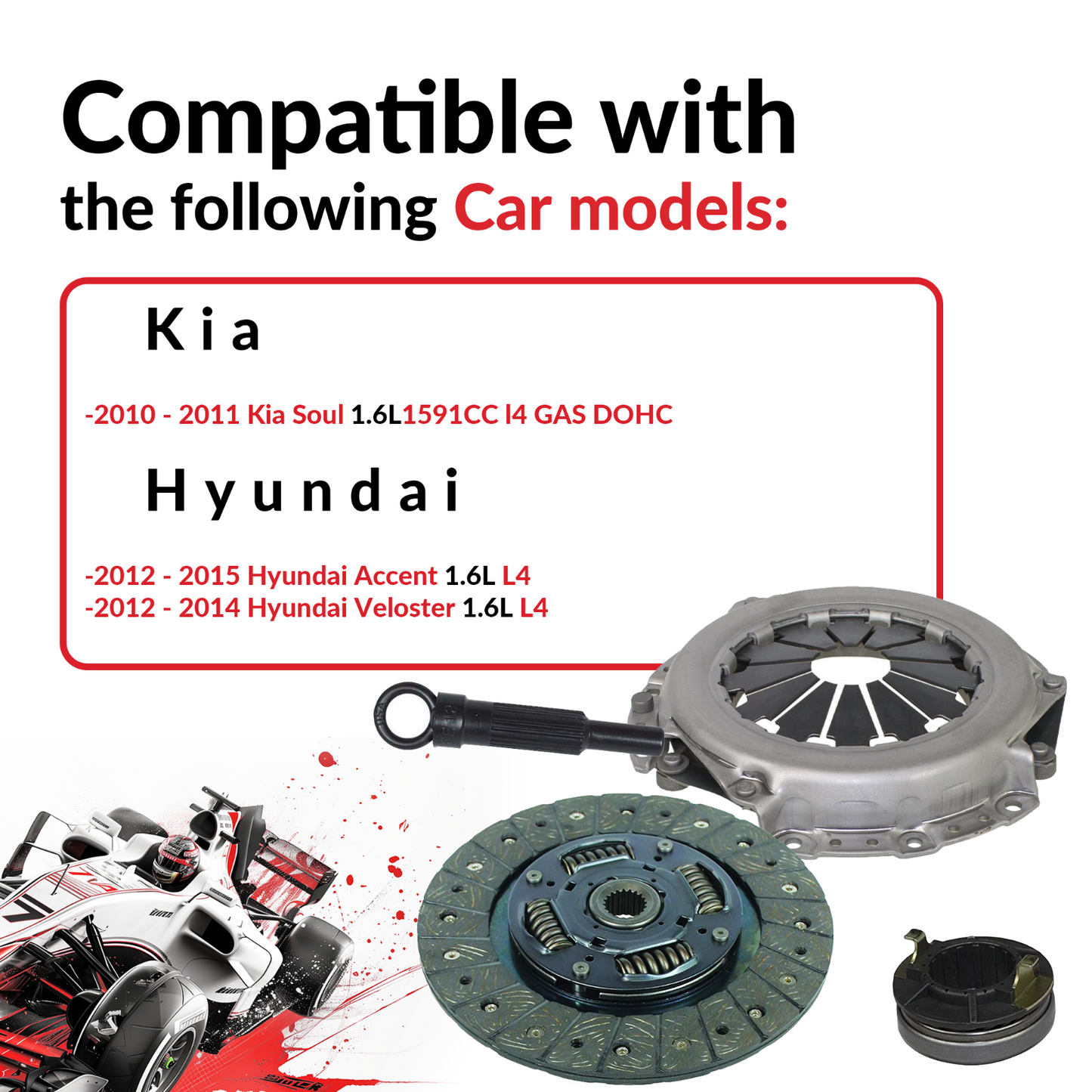 NEW HD CLUTCH KIT fits 2012-2014 HYUNDAI VELOSTER 1.6L 4 Cyl