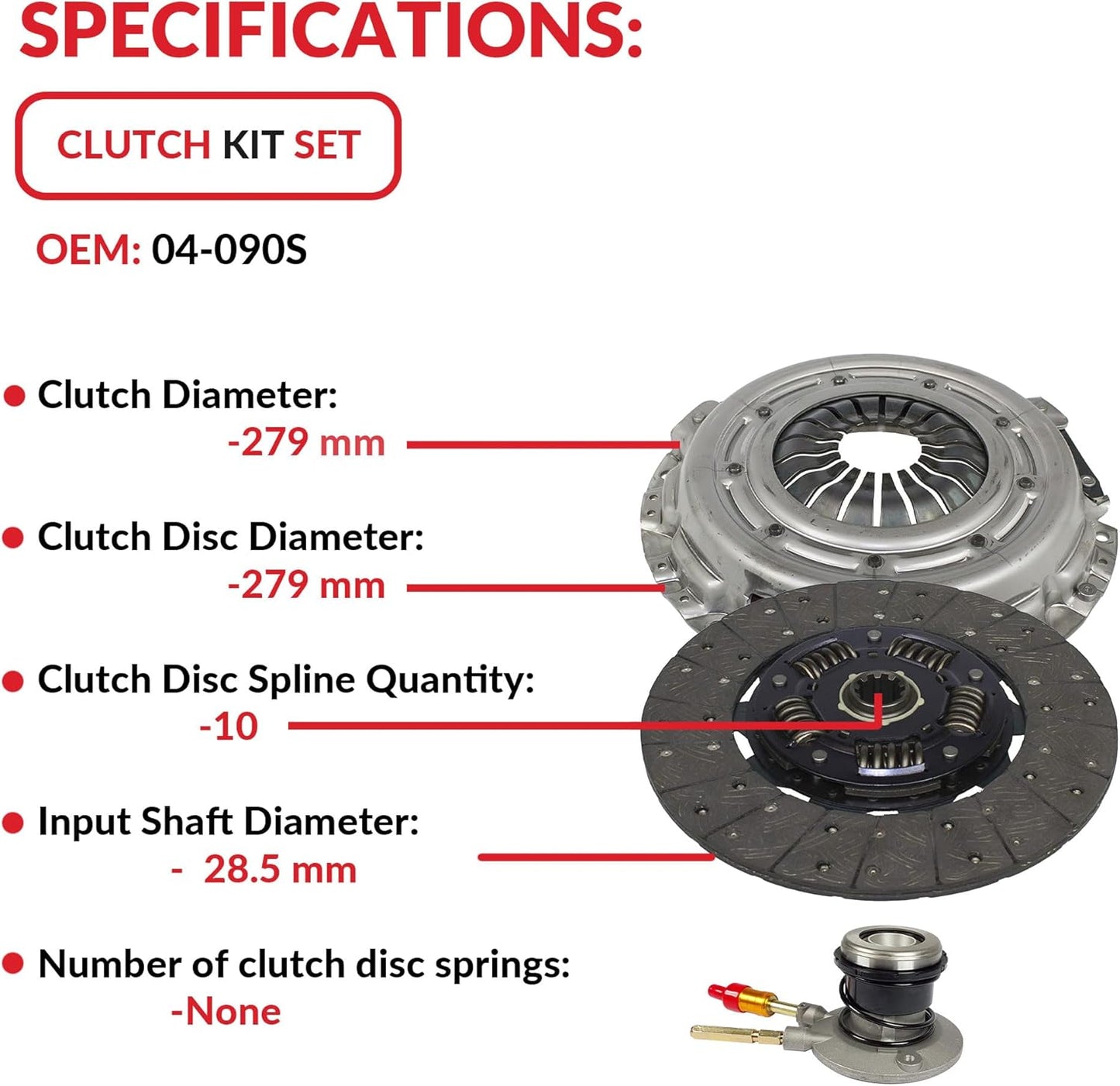 Clutch With Slave Kit Fits Chevy C K R V P GMC Sierra 1500 98-01 4.3L V6