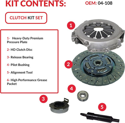 CLUTCH KIT FOR 89-98 CHEVY TRACKER GEO SUZUKI SIDEKICK X-90 1.6L