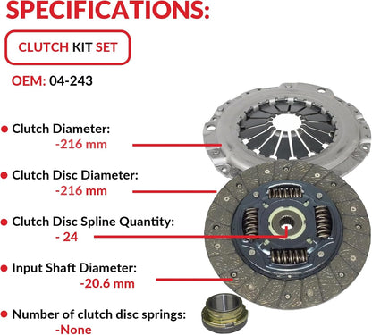 Clutch Kit fits Chevy Aveo Aveo 5 Pontiac G3 Wave Daewoo Lanos 00-16 1.6L L4