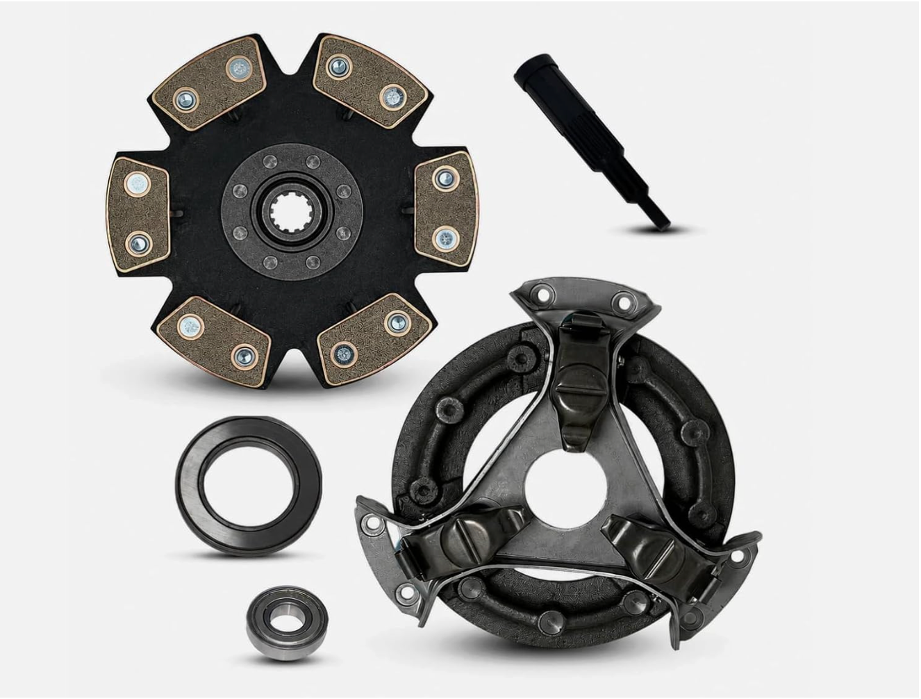 Clutch Kit for Ford New Holland 1310 1320 1520 1710 1925 TC25, Model 30-596CB-3, with Pressure Plate, Disc, Bearing, Pilot, and Alignment Tool